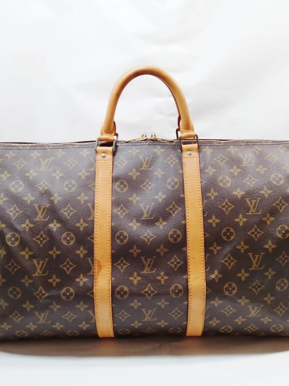 Louis Vuitton Monogram Canvas Travel Duffle in Brown and Tan